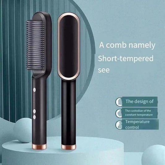 2 IN 1 HAIR STRAIGHTENING BRUSH Smooth Hair Everyday. Salon Style at Home