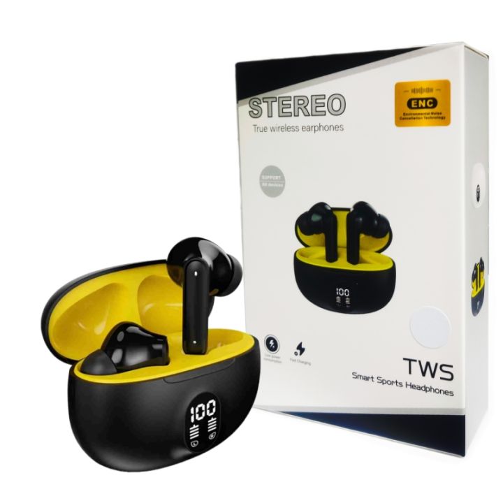 TWS STEREO Wireless Earbuds with LED Display + ENC Mic
