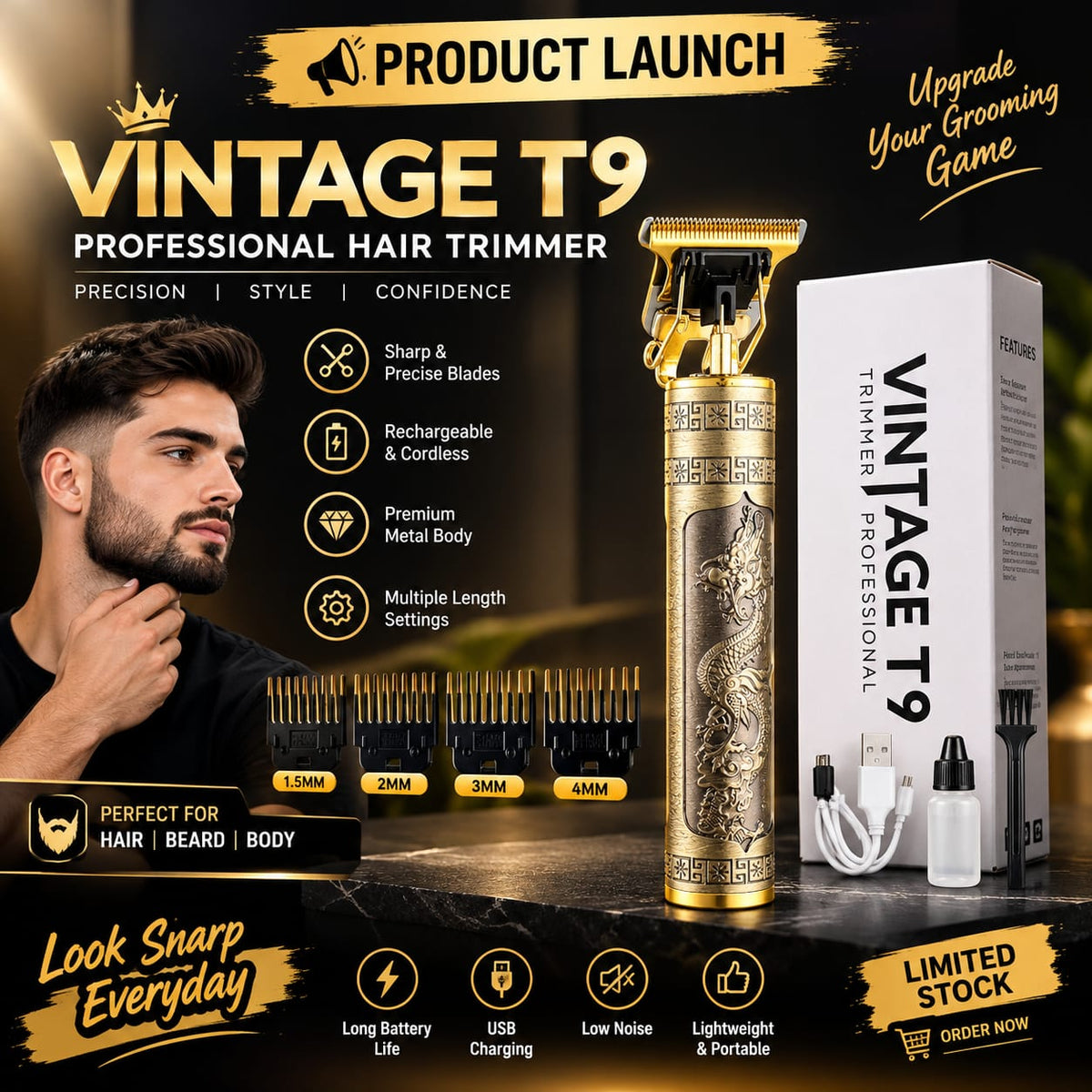 VINTAGE T9™ PROFESSIONAL HAIR TRIMMER