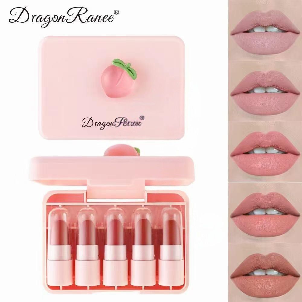 Dragon Ranee 5Pcs Mini Matte Lipstick Set - Carrot Gift Box