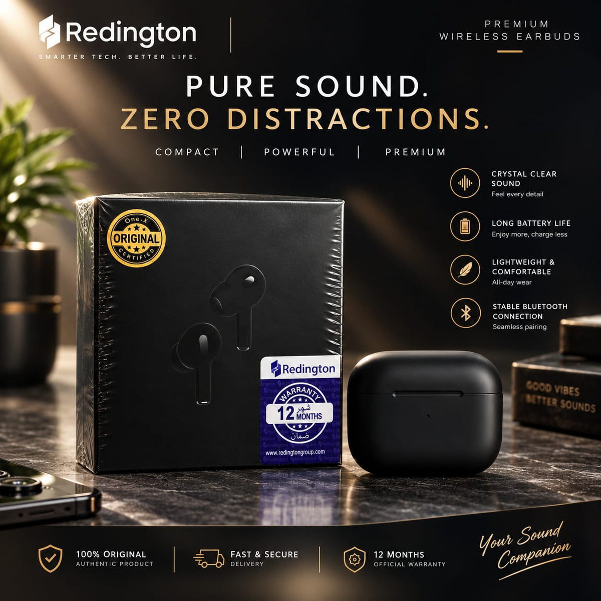 Regington AirPods Pro Style - Wireless Earbuds with ANC