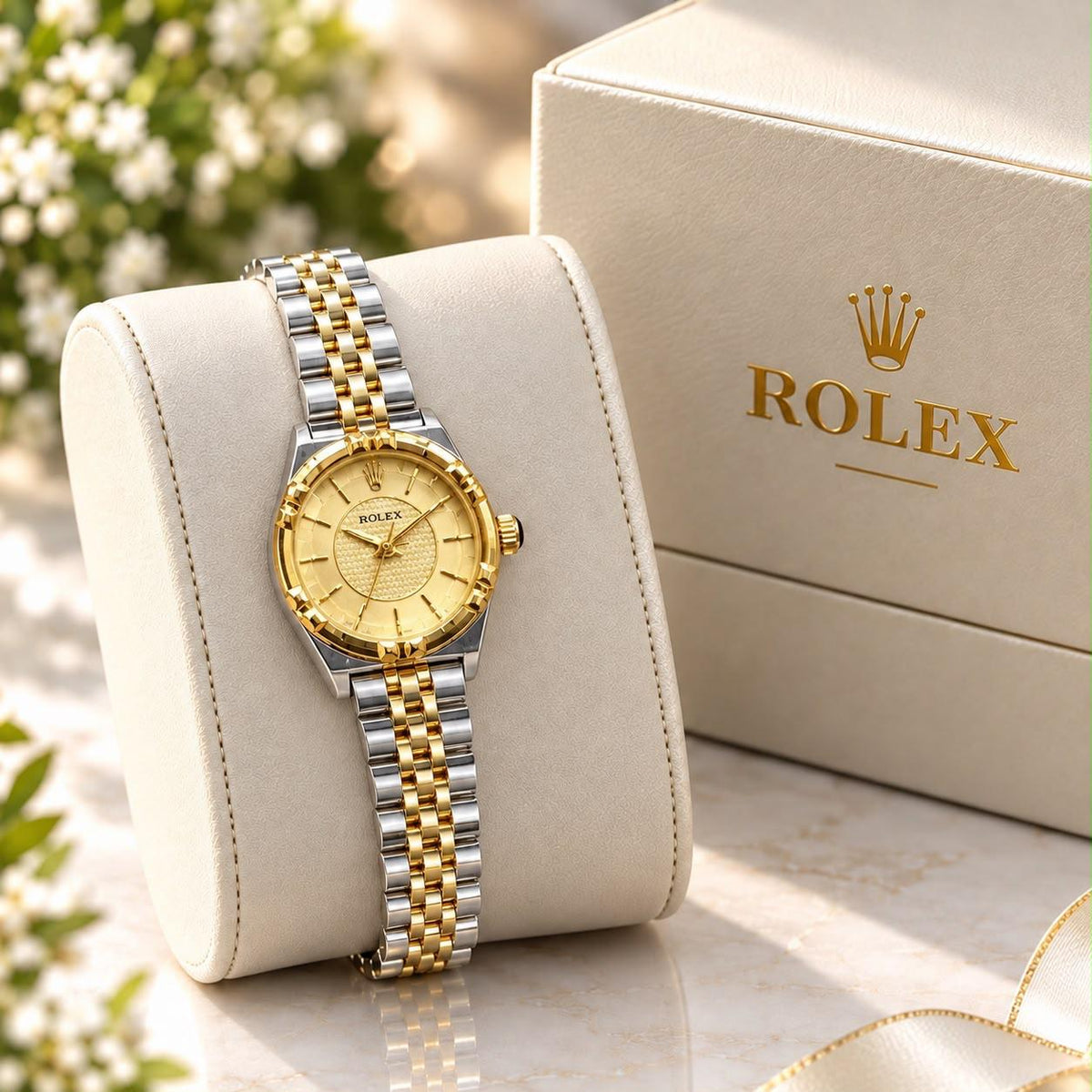 Rolex Style Luxury Quartz Watch | Premium Stainless Steel | 10 Colors Available | Gift Box