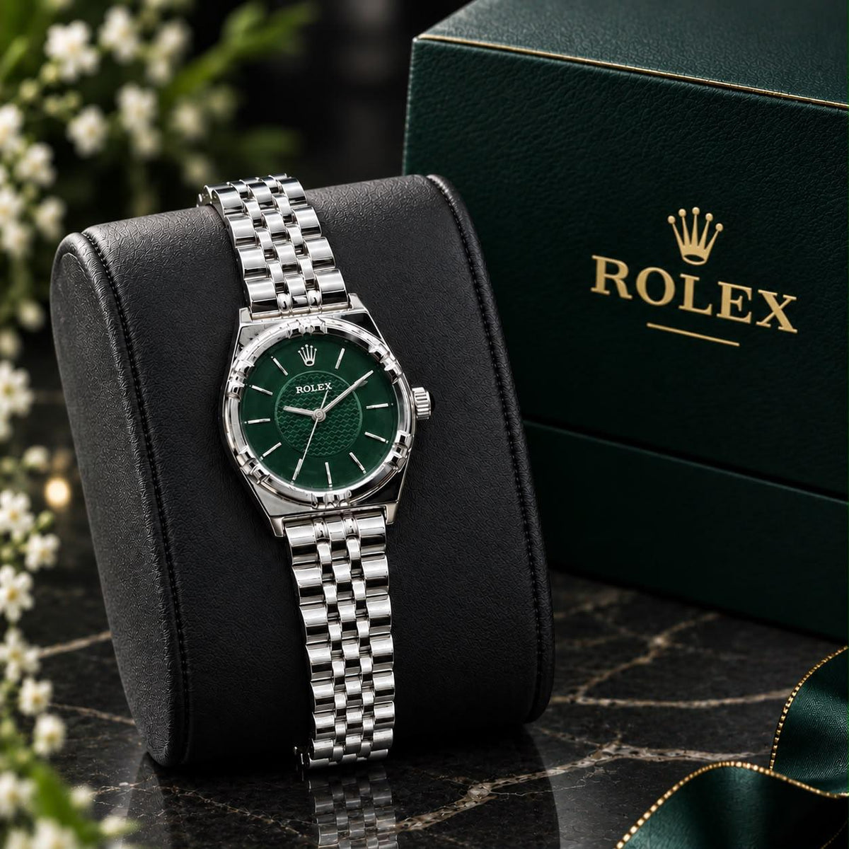 Rolex Style Luxury Quartz Watch | Premium Stainless Steel | 10 Colors Available | Gift Box
