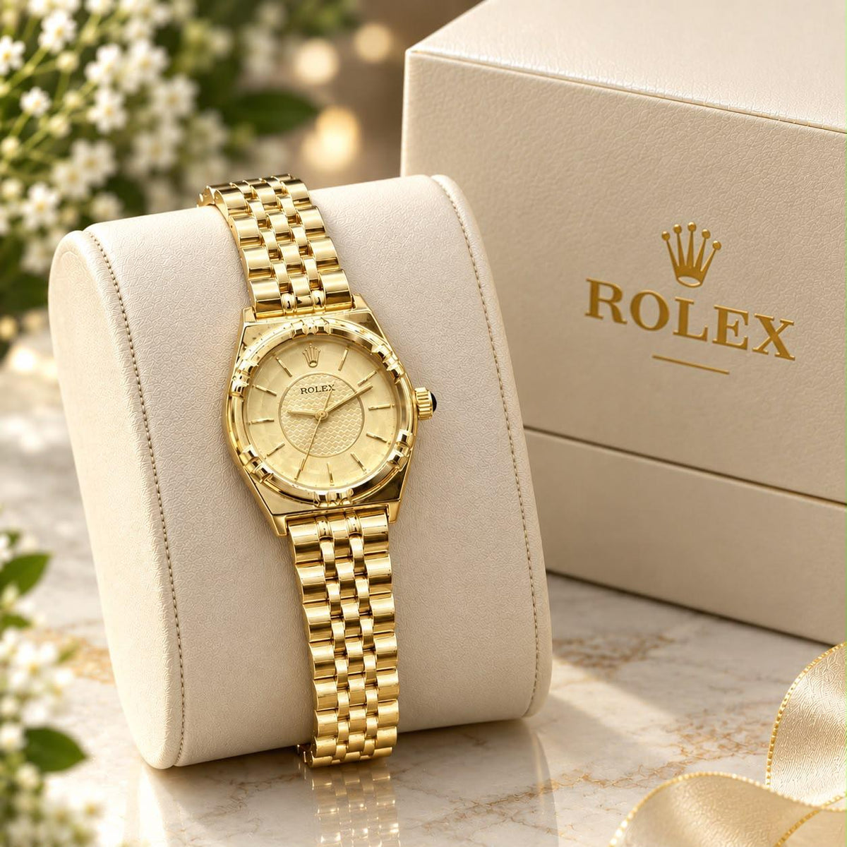 Rolex Style Luxury Quartz Watch | Premium Stainless Steel | 10 Colors Available | Gift Box