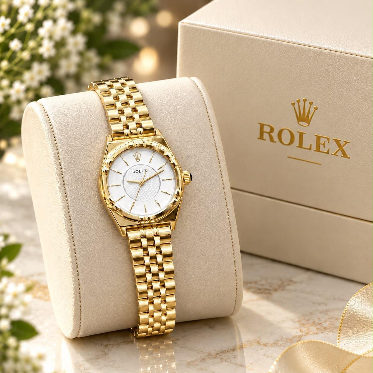 Rolex Style Luxury Quartz Watch | Premium Stainless Steel | 10 Colors Available | Gift Box