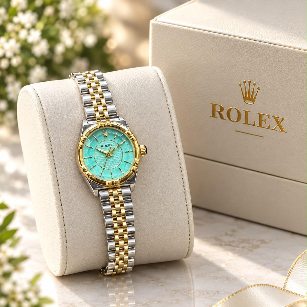 Rolex Style Luxury Quartz Watch | Premium Stainless Steel | 10 Colors Available | Gift Box