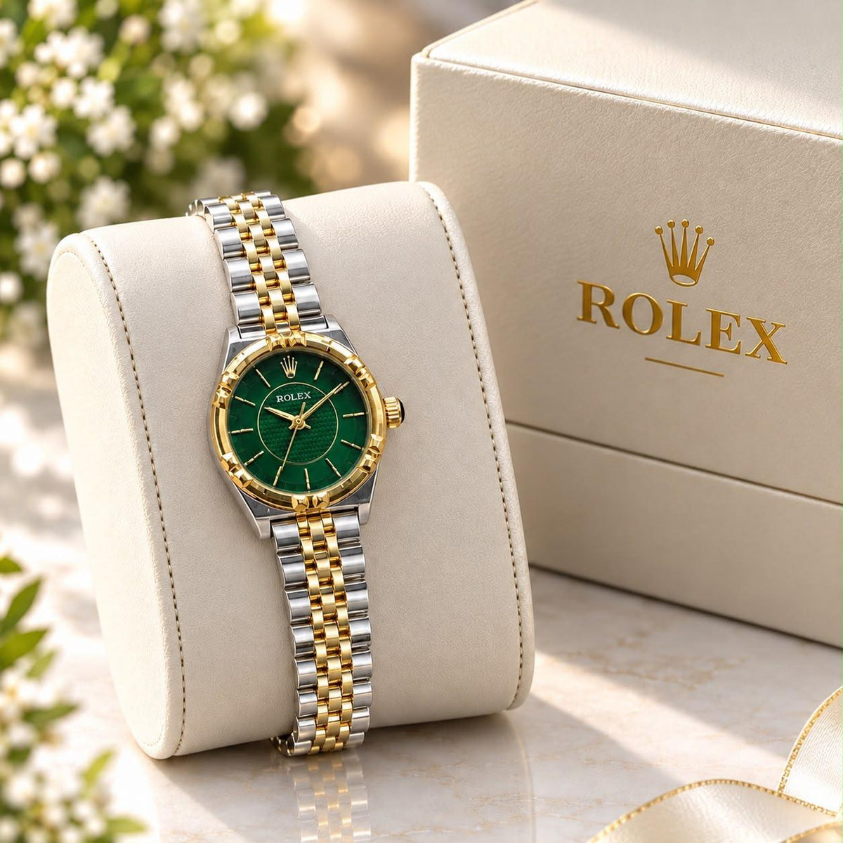 Rolex Style Luxury Quartz Watch | Premium Stainless Steel | 10 Colors Available | Gift Box